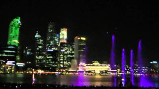 Light and Water Show at Marina Bay Sands Singapore Opening [upl. by Aleen]