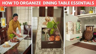 How to Organize Dining Table Essentials in Small Space  Ideas to Organize Small Cabinet [upl. by Anael]