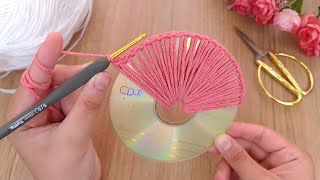 INCREDIBLE😲MUY HERMOSO😍Youll love with this OLD CD idea💰 you can sell or give gift  CROCHET [upl. by Eibo]