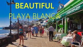 Playa BLANCA LANZAROTE Spain 2024 🇪🇸 🔴 NEW Beautiful Walking Tour in Canary Islands 4K UHD [upl. by Lopes]