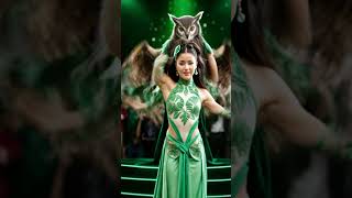 A Woman fuses with a giant Owl on AGT americagottalent agt magic talen shorts [upl. by Giusto]