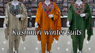 🥰 Winter warm suits  count wool 3pc stitched pheran sets with Handwork Ari Work 🍁 [upl. by Niuqram173]