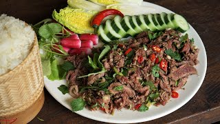 Lao Beef Salad quotLap Ngouaquot The Best Dish of Laos  Morgane Recipes [upl. by Ierbua]