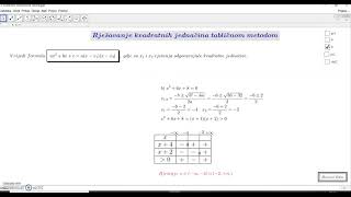 Rješavanje kvadratnih nejednačina tabličnom metodommatematika za drugi razred [upl. by Annis]