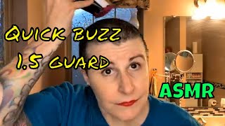 Quick buzz with 15 guard buzzcutgirl shavedhead asmr [upl. by Rather]