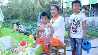 Simple family in countryside We collect vegetable for cooking  Family food cooking [upl. by Johnston]