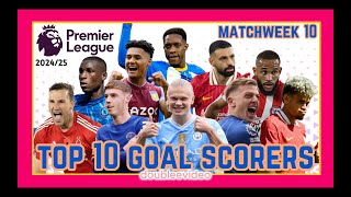 PREMIER LEAGUE TOP 10 GOAL SCORERS 202425 TODAY  MATCHWEEK 10 [upl. by Vogele]