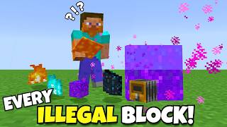 I Collected Every ILLEGAL BLOCK In Minecraft Bedrock Edition [upl. by Dobrinsky]