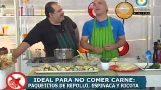 Recetas sin carne Paquetitos de repollo espinaca y ricota [upl. by Atteyram]