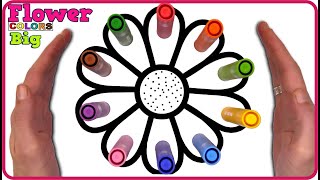 Flowers  Big Daisy Marker Pen Coloring Pages  Akn Kids House [upl. by Wendall]