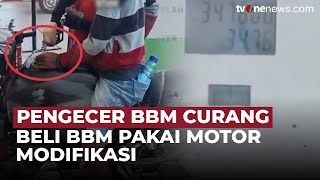 Viral Pengecer BBM Modifikasi Motor Agar Bisa Isi Bensin Banyak  OneNews Update [upl. by Leschen]