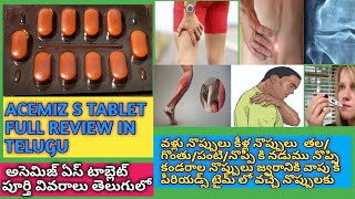 ACEMIZ S TABLET FULL REVIEW IN TELUGUBODY PAINS FEVER SWELLINGHEADACHE AND TEETH THROATPAIN [upl. by Hsirap]