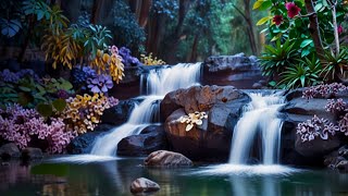 Waterfall Symphony Ultimate Relaxation Forest Sound birds sound anxiety ASMR water insomni [upl. by Aleuqahs588]