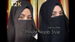 2 Minute Niqab Tutorial  instant Hijab Tutorial  Niqab style  niqabtutorial [upl. by Oicatsana]