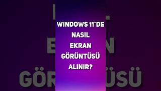 Windows 11de Nasıl Ekran Görüntüsü Alınır windows11 [upl. by Murdoch776]