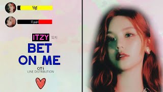 ITZY 있지  BET ON ME OT4 Line Distribution [upl. by Ayekal783]