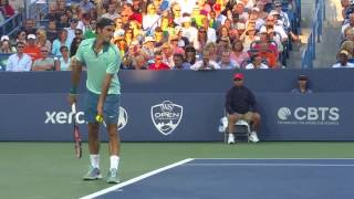 COURTSIDE with Federer and Monfils [upl. by Ahsiuqel]