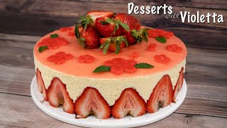 Classic STRAWBERRY FRAISIER Cake Recipe [upl. by Martinsen535]