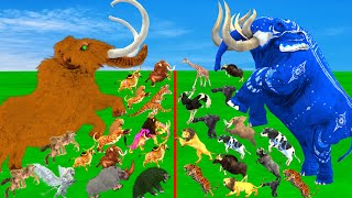 Modern Mammals vs Cenozoic Beasts Size Comparison Mammoth TRex Vs Elephant Lion Animal Epic Battle [upl. by Serrell]