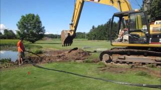 Horizontal and Pond Loop Hybrid Geothermal Installation [upl. by Naek238]