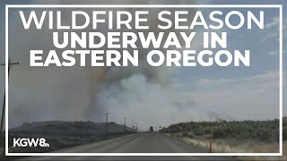 Wildfire season already underway in eastern Oregon [upl. by Enaled]