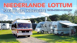 Niederlande mit Wohnmobil Lottum an der Maas Stell Camperplaats IndeVerte bei Venlo Arcen Rosenfest [upl. by Aicerg701]