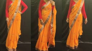 हल्दी फंक्शन के लिए साड़ी ड्रेपिंग कैसे करें। saree draping for haldi ceremony [upl. by Arette795]