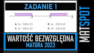 Wartość bezwzględna  nierówności  zadanie maturalne [upl. by Bonneau33]