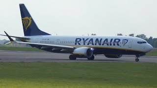 Ryanair B737 MAX 8200  Arrival and Departure from Norwich Airport [upl. by Wilonah15]