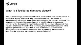 Understanding Liquidated Damages Clauses [upl. by Nolyak]