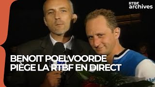 quotBonjour Fabiennequot Benoît Poelvoorde inarrêtable en direct  2001  RTBF Archives [upl. by Anadal]