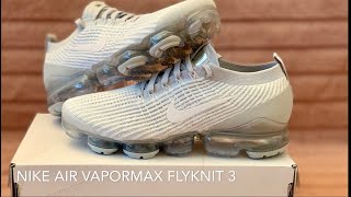 NIKE AIR VAPORMAX FLYKNIT 3 WHITE PURE PLATINUM ON FEET [upl. by Leitao139]