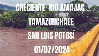 Creciente del río amajac en Tamazunchale San Luis Potosí Puente Los Tamarindos Julio 2024 [upl. by Tzong]