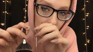 ASMR 🦎b i n a u r a l 🦑 TRIGGER SOUNDS  Mic brushing Inaudible Whispering Pumping Makeup Wands [upl. by Lyrej448]