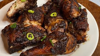 Jerk Chicken Authentic Jamaican Oven Jerk Chicken Juicy amp Delicious [upl. by Annawahs98]