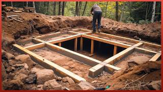 Man Builds Secret Underground Cabin in the Forest  Start to Finish by RuslaninTheWoods [upl. by Massimiliano]