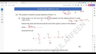 Alcohols and Carboxylic Acid Cambridge IGCSE O level Chemistry Structure 2 to 3 Lesson 66 part e [upl. by Irtimd]