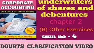 DOUBTS CLARIFICATION VIDEO UNDERWRITING OF SHARES AND DEBENTURES SUMNO4 a2tipsandtricks366 [upl. by Nnaira]