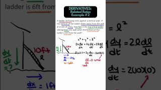 DERIVATIVES  Related Rates example 2 Calculus [upl. by Rebecka]