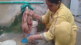 washing clothes with desi style  village woman daily routine work  Pakistani Houswife Lifestyle [upl. by Rai379]