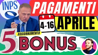 ULTIM’ORA INPS🔴 PAGAMENTI APRILE✅ 5 BONUS💶 ADI SFL NASPI CARTA DEDICATA A TE [upl. by Olenta]