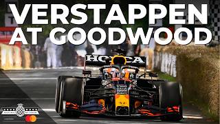 Max Verstappen drives F1 Red Bull RB16B at Goodwood FOS [upl. by Zechariah]