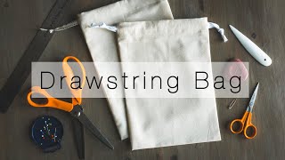 Making a simple DIY Drawstring Bag  Sewing Tutorial [upl. by Nnylaehs]