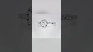 GIA Certified 050 ct Round Brilliant Diamond Halo Engagement Ring in 18k White Gold [upl. by Dove]