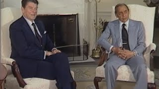 King Hassan II of Morocco Working visit to President Reagan Mai 1982 [upl. by Ahsatniuq915]