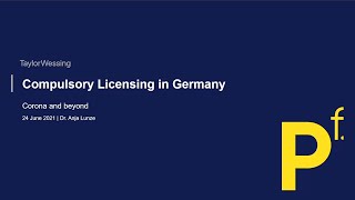 Compulsory licensing in Germany – the coronavirus crisis and beyond [upl. by Akiemehs]