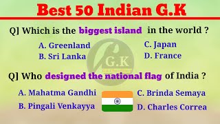 Top 50 Indian GK questions amp answers in EnglishMCQ GKGKhttpsyoutubecomgeneralknowledgekey [upl. by Teerpnam]