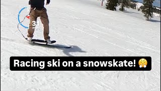 Racing ski on a snowskate 😤 [upl. by Virgilia]