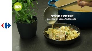 Stoofpotje met kip en verse tagliatelle Bio [upl. by Shuping]