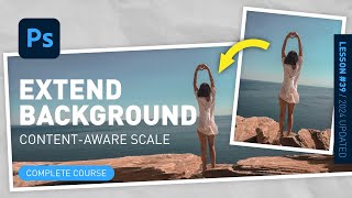 Extend Background amp Resize Image without Stretching  ContentAware Scale Photoshop for Beginners [upl. by Netsirhk]